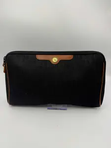 Pre-owned Dior Canvas Clutch Christian Black Monogram Trotter Clutch