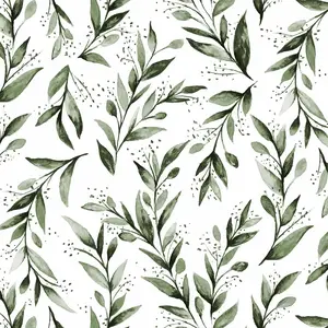 Green Leaf Wallpaper Peel and Stick Olive Leaf Contact Paper 17.7inch x 118.1inch Green Peel and Stick Wallpaper Modern Farmhouse Wall Paper for Bathroom Neutral Sage Decorative Vinyl