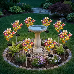 8 Pack Solar Butterfly Garden Lights, Outdoor Decorative Solar Stake Lights with Colorful LED Glow, Auto On at Night for Garden, Yard, Lawn, Patio, Pathway and Flower Bed