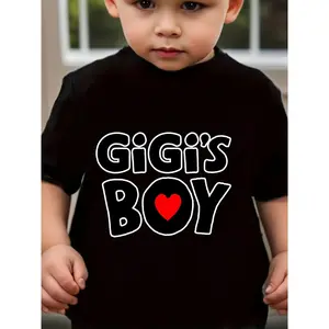 Gigi's Boy Printed T-shirt for Youth - Casual Short Sleeve Breathable Summer Top with Funny Graphic Design