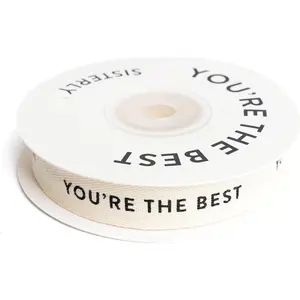 Custom Herringbone  Ribbon,  5/8 Inch  Ribbon with You're  Printed Phrase, 10 Yards