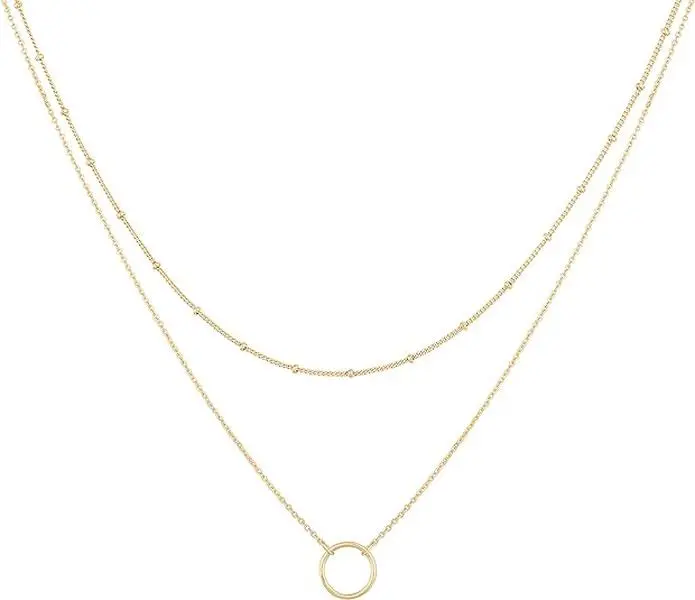 Fettero Layered Necklace for Women, Dainty Gold-Plated Heart Pendant, Elegant Minimalist Fashion Jewelry for Everyday Wear, Dainty Fashion Jewelry, Dainty Minimalist Pendant