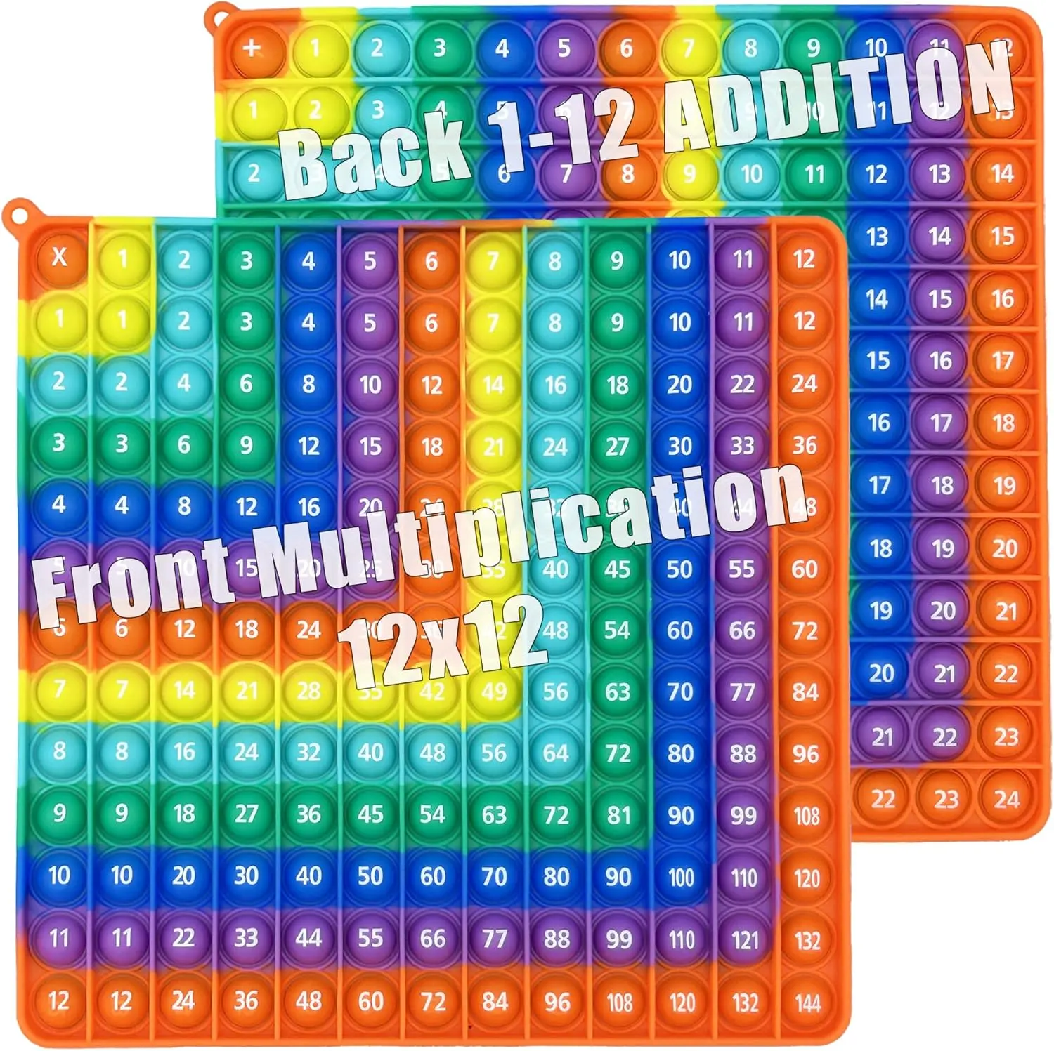 Halloween Fall Gift Unisex 12x12in Math Fidget Popper - Bubble Sensory Toy, Halloween Fall Gift, 1-12 Addition & Multiplication Learning Tool for Students