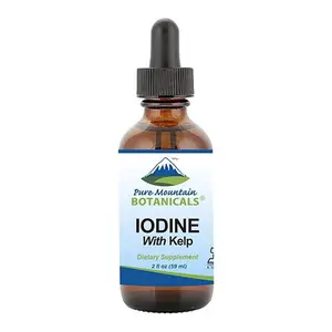 Liquid Iodine 0.3% Solution 2oz - Liquid Supplement with Organic Kelp - Kosher Vegan Iodide Drops Solution