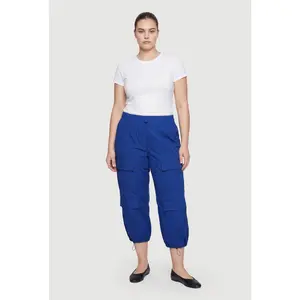 Plus Size Toggle Drawstring High Waist Cargo Capris Pants
