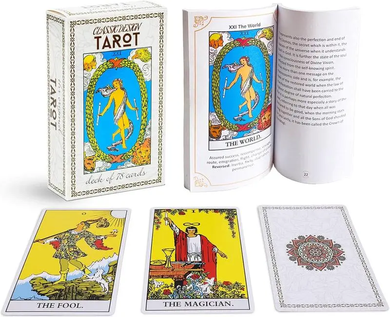 Dionysus Classic Tarot Deck - Halloween Party Fortune Telling Game, Timeless Symbols Complete Set for Beginners, Ideal for Learning (No Guide Book Included)