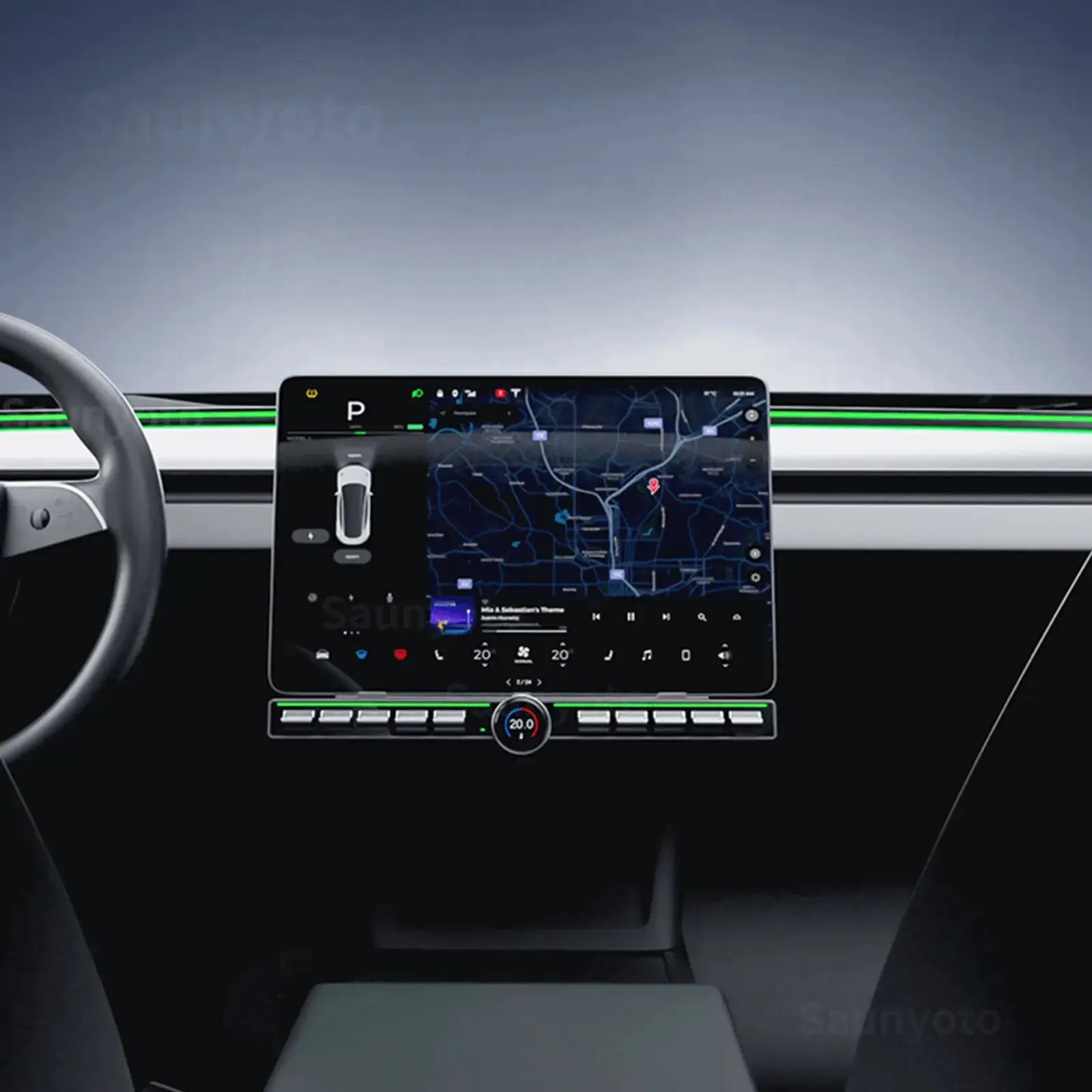 Physical Control Button Kit for Tesla Model 3/Y Highland & Juniper – Multifunction Console Upgrade - Saunyoto