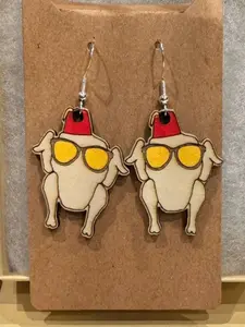 Unique Friends TV Show Inspired Turkey Earrings - Handcrafted Thanksgiving Jewelry, Monica's Iconic Turkey, Perfect Gift for Sitcom Fans