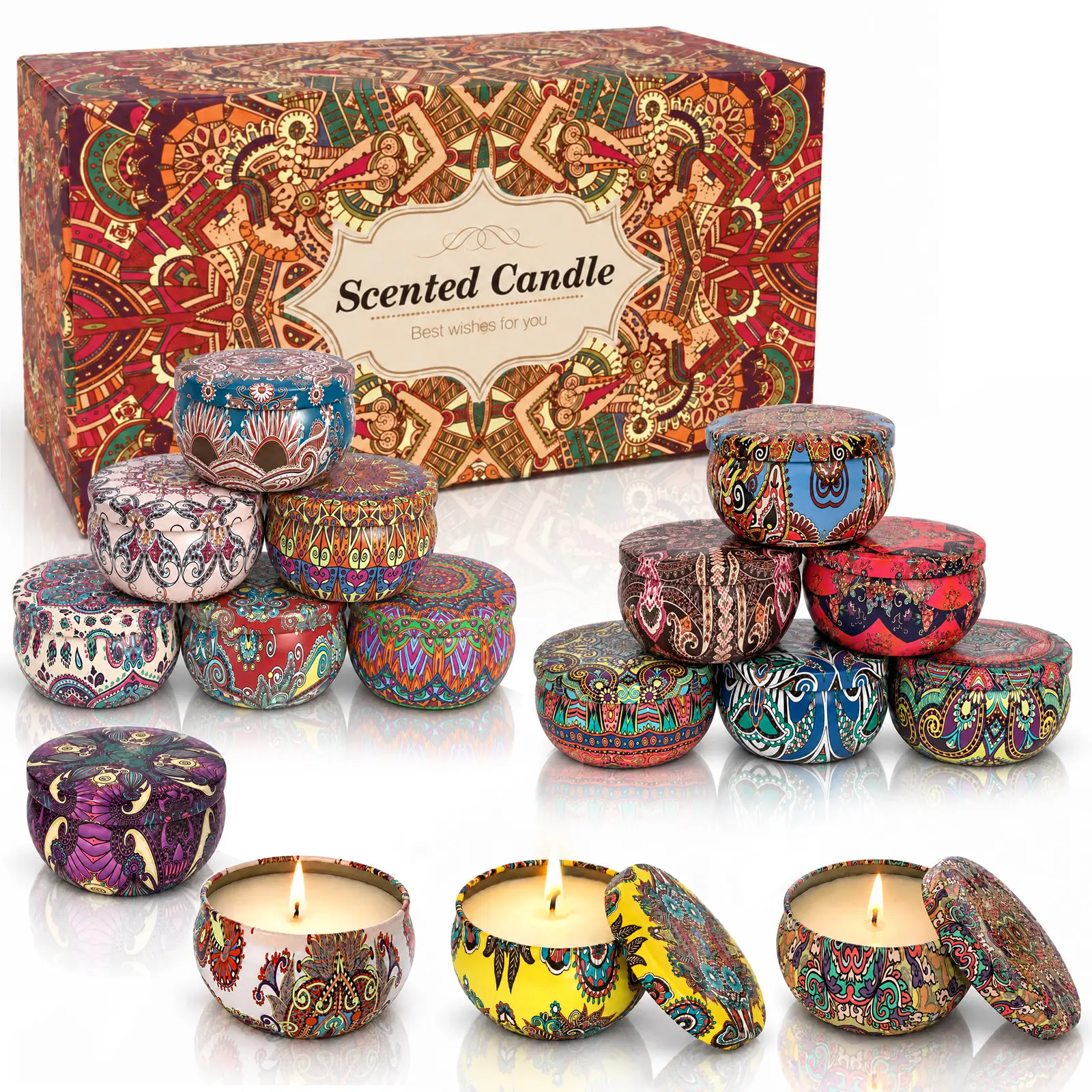 16 Pack Scented Candles Gifts Set-40oz Scented Candle Gift Set,Natural Soy Wax Jar Candles Gifts for Christmas,Mother's Day,Women,Birthday,Valentine's Day