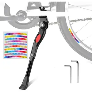 Aluminum Adjustable Bike Kickstand Center Bracket Stand Fits 24" 26" 27.5" 29" Bicycles for Cycling Use