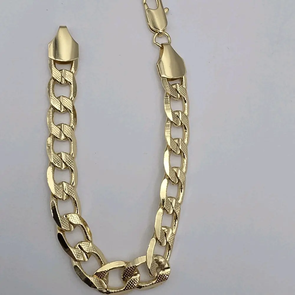 Cuban link fashion bracelet gold-plated cut style 7"inches