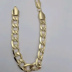 Cuban link fashion bracelet gold-plated cut style 7"inches