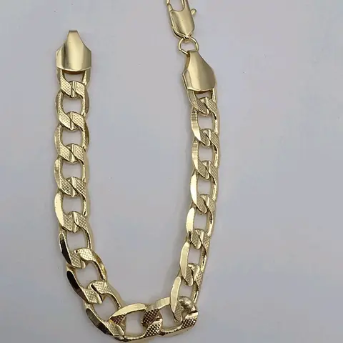 Cuban link fashion bracelet gold-plated cut style 7"inches