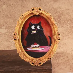 1PC Cute Cat Refrigerator Magnet, Oval Fridge Magnet, Fun Animal Magnet for Home Decor, Festive Decoration, Great Holiday Gift, Strawberry Shortcake Magnet, Refrigerator Decorating Magnet