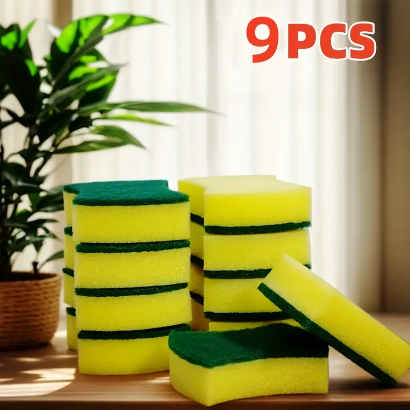 9/10/18/19/20/38/40pcs Multipurpose Cleaning Sponges, Dishwashing Sponges, Kitchen Cleaning Sponges, Household Cleaning Tools, Scouring Pad, Industrial And Commercial Cleaning Tools, Sponge Wipe
