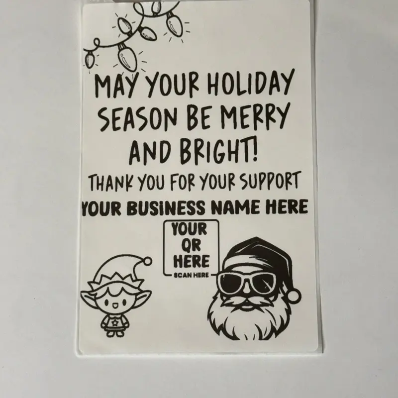 Christmas Themed Thermal Labels 4"x6" 50ct - Personalized Holiday Season Greetings for Business Support