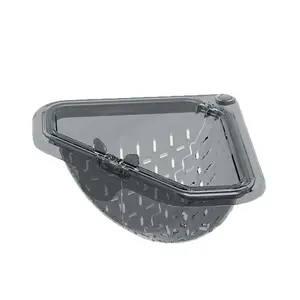 Magnetic Drain and Filter Basket, Durable Triangle Sink Strainer with Rotating Bottom, Kitchen Corner Rack, No Drilling Installation