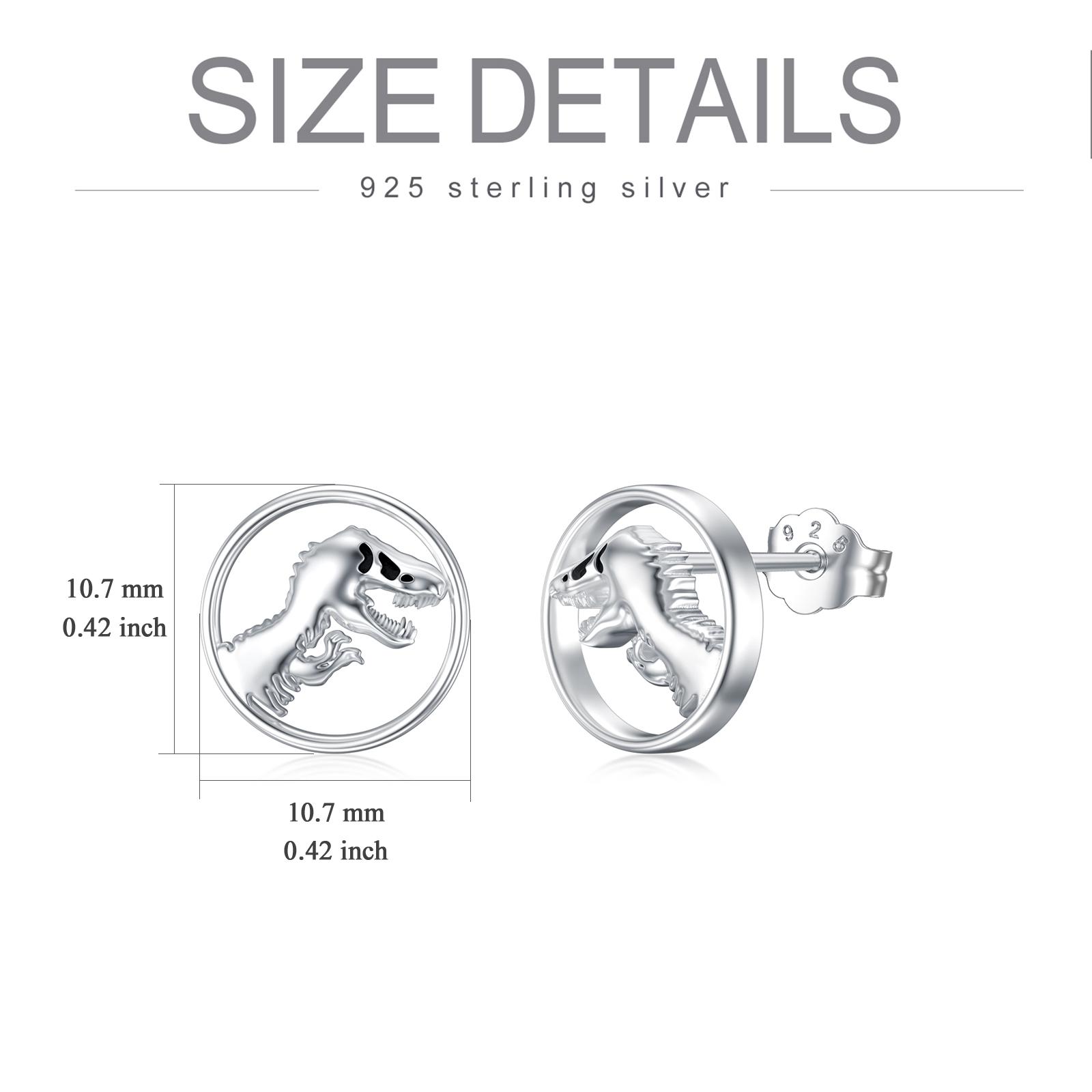MEIDERBO Jewelry 925 Sterling Silver Hypoallergenic Dinosaur Animal Stud Earrings for Women, Jewelry Gifts for Ladies, Valentine's Day/Graduation Season Gifts, Stylish Earrings