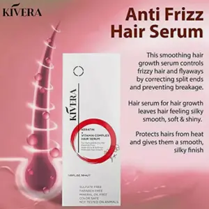 KIVERA KERATIN + VITAMIN COMPLEX HAIR SERUM Anti Frizz For All Hair Types