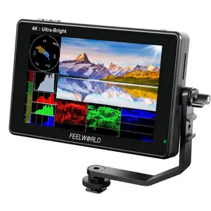 FEELWORLD LUT7S 7 Inch 2200nit Ultra Bright SDI Touch Screen DSLR Camera Field Monitor with 3D Lut Waveform Vectorscope Automatic Light Sensor HD 1920x1200 3G SDI 4K HDMI Input 8.4V DC Output Tilt Arm