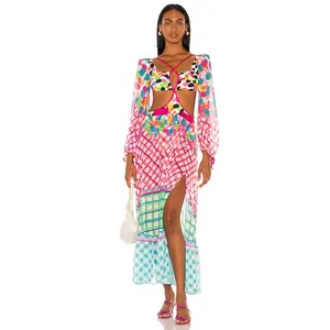 PatBO Antibes Cut Out Beach Dress in Multi
