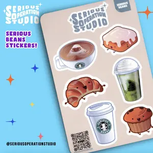 Serious Beans Decorative Stickers Vinyl Sheet 4x6 Inches