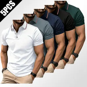 Men/Women's Ice Silk Touch Short Sleeved T-shirt Unisex Solid Color Casual Business Comfortable Polo