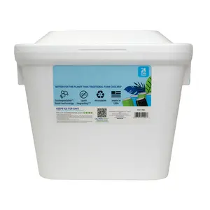 Envirocooler 28Qt Foam Cooler 24-Can Capacity White Biodegradable Eco-Friendly Recyclable Made in USA