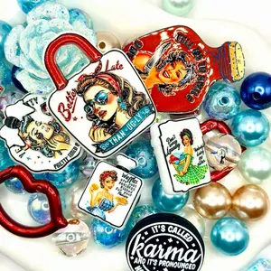 (NEW) Potty Mouth; Colorful Resin and Acrylic Beads & Charms Mix for DIY Beaded Pens Keychains Phone Chains and Other DIY Jewelry Accessories Crafts or Projects