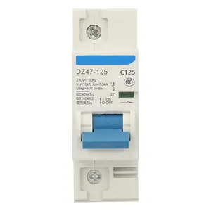 230V 80/100/125A Air Circuit Breaker D47-125 1P Current Miniature Circuit Breaker Quick Response Breaker Box Professional Electrical Equipment (C125A) Circuitbreaker