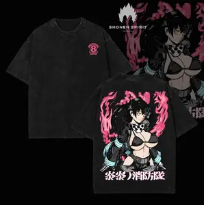 Tamaki Kotatsu - Fire Force Anime Double Printed Vintage Washed Unisex Oversize Anime Manga Washed Heavyweight Cotton T-shirt, Gift For Anime Fan, Anime Lover