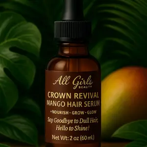 Crown Revival Mango Hair Serum Nourish Grow Glow 2 oz 60 mL for Dull Hair Shine