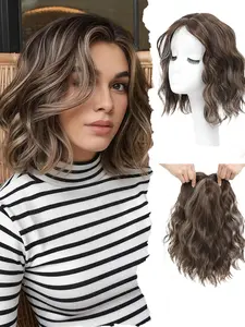 12 Inch Short Light Synthetic Hair Topper, Lightweight Breathable Base, Natural Fluffy Volume, Complete Scalp Coverage for Women, Synthetic Wigs, Curly Wig