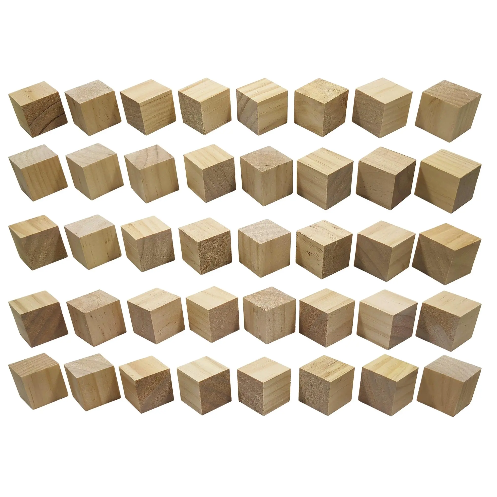 40 Pack Unfinished Birch Wood Blocks, 1.5 Inch Natural Wooden Cubes with Smooth Surface for Painting, Arts, Crafts, and Other DIY Projects, Sturdy, Decorating, 1 Ounce