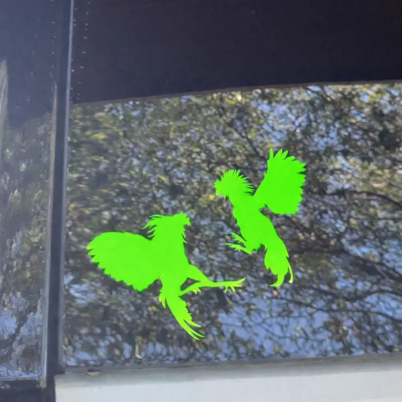 Roosters Vinyl Car Decal Custom Colors Waterproof Weather Resistant Easy Apply Remove Multiple Sizes Available