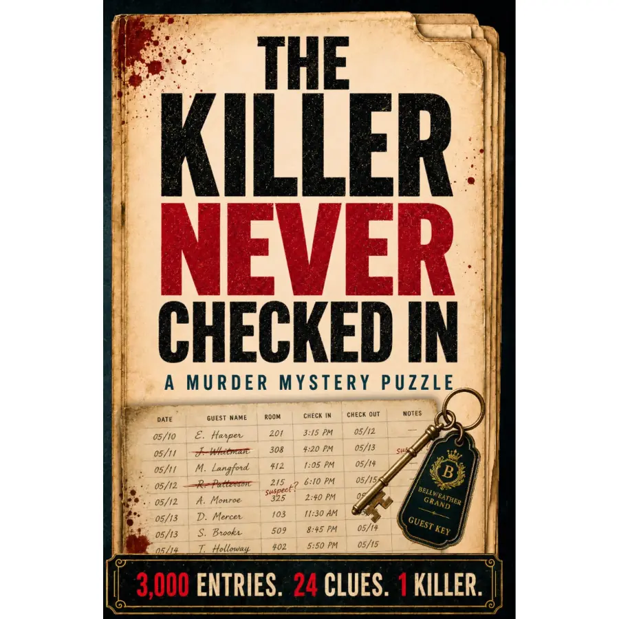 The Killer Never Checked In | Murder Mystery Puzzle Book for Adults & Teens