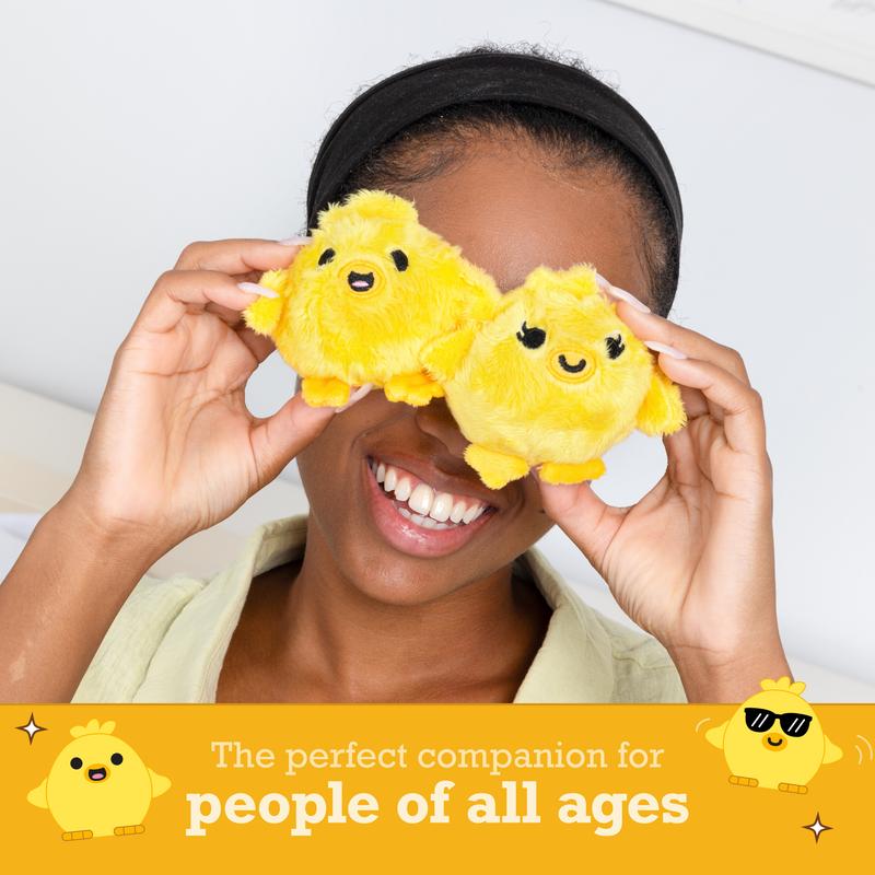 Emotional Support Chickies - 5 Squishy Plush Toys in Basket | Cute Gift for All Ages