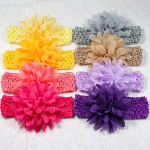 30pcs Baby Girls Headbands Chiffon Flower Soft Stretchy Hair Band Hair Accessories for Baby Girls Newborns Infants Toddlers and Kids year old santa  claus  hat Grosgrain Ribbon newborn lounger cover infant sensory toy baby accessory  bow  shop toallas  be