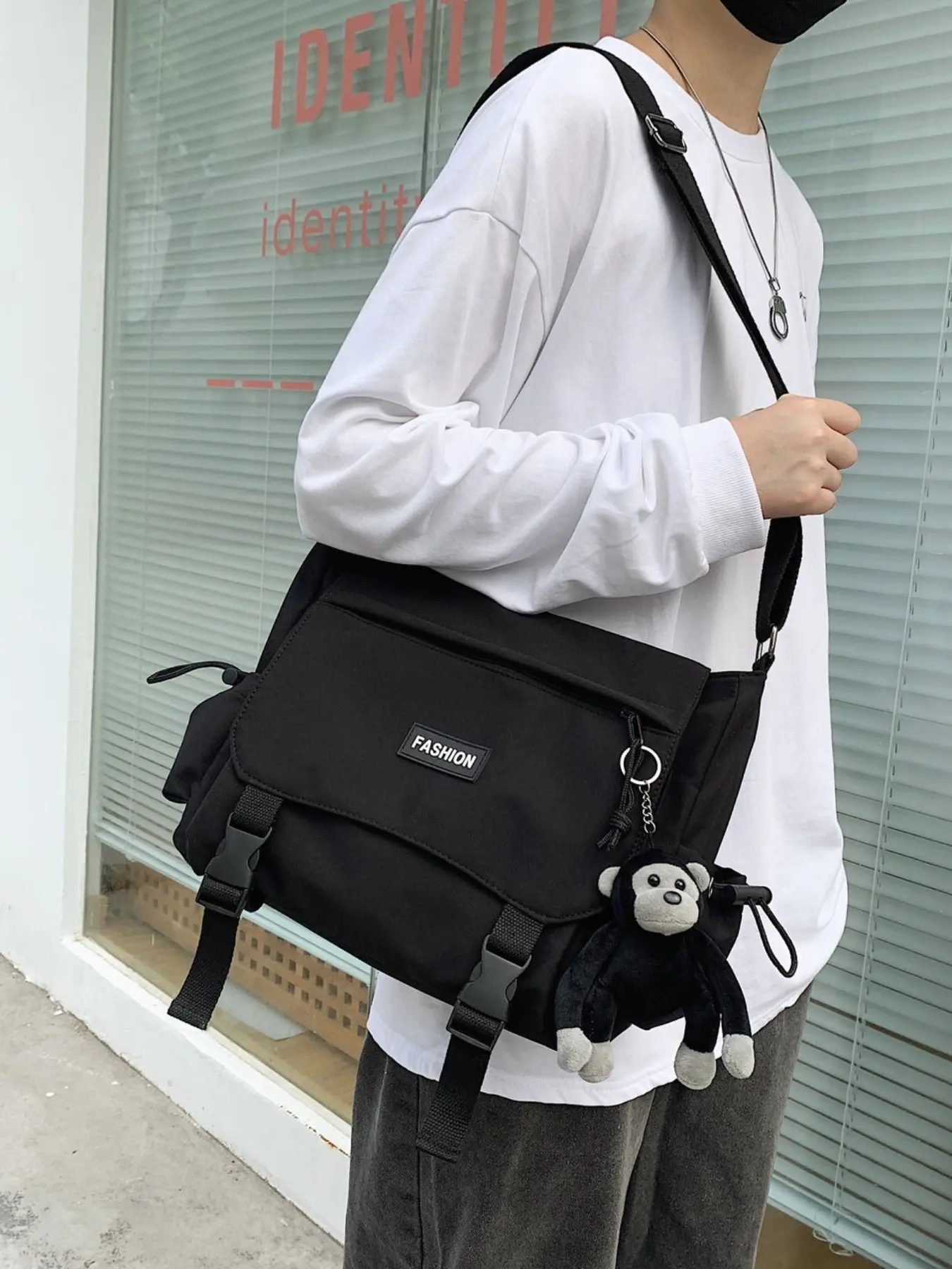 2026 New Trendy Messenger Bag Crossbody Backpack, Versatile Casual Student Shoulder Bag, Fashion Sports Large Capacity Tool Bag, Unisex, Multifunction Messenger Bag, Adjustable Crossbody Bag, Versatile Shoulder Bags, Multifunctional Crossbody Bag