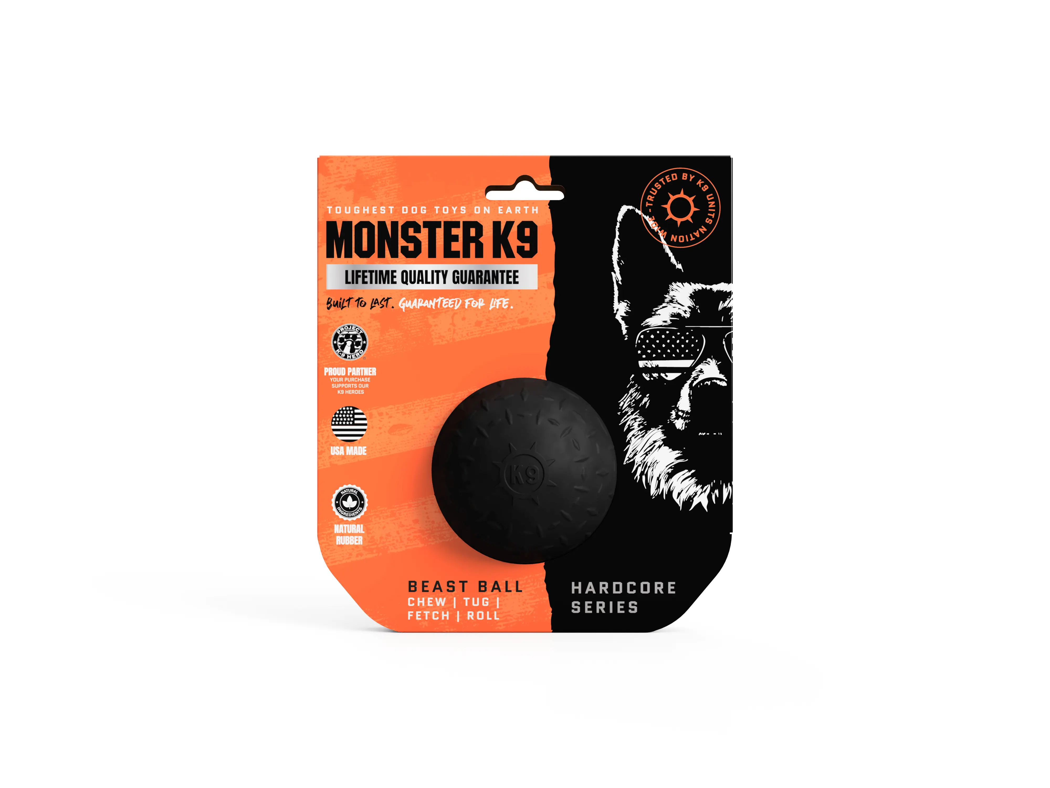 Monster K9 Black Beast Ball for Aggressive Chewers