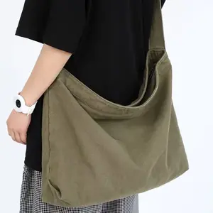 Canvas Vintage Crossbody Bag for Students, Unisex Handbag, Commuter Student Shoulder Bag, Large Capacity Backpack for Classes