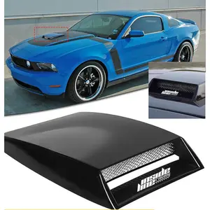 1-Piece Racing Flag Element Pattern Car Hood Fake Air Intake Decor, Racing Style Vent Scoop, Front Hood Muscular Look Upgrade, Universal ABS Material, Self-Adhesive, Easy Stick-On Installation