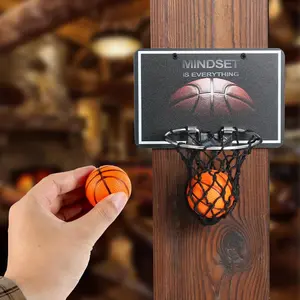 Mini Basketball Hoop Toys Desktop Toys for Office Desk Slam Dunk Games, Mini Basketball Hoop for Mencave，Behind The Door，On The Wall（RIP MAMBA）