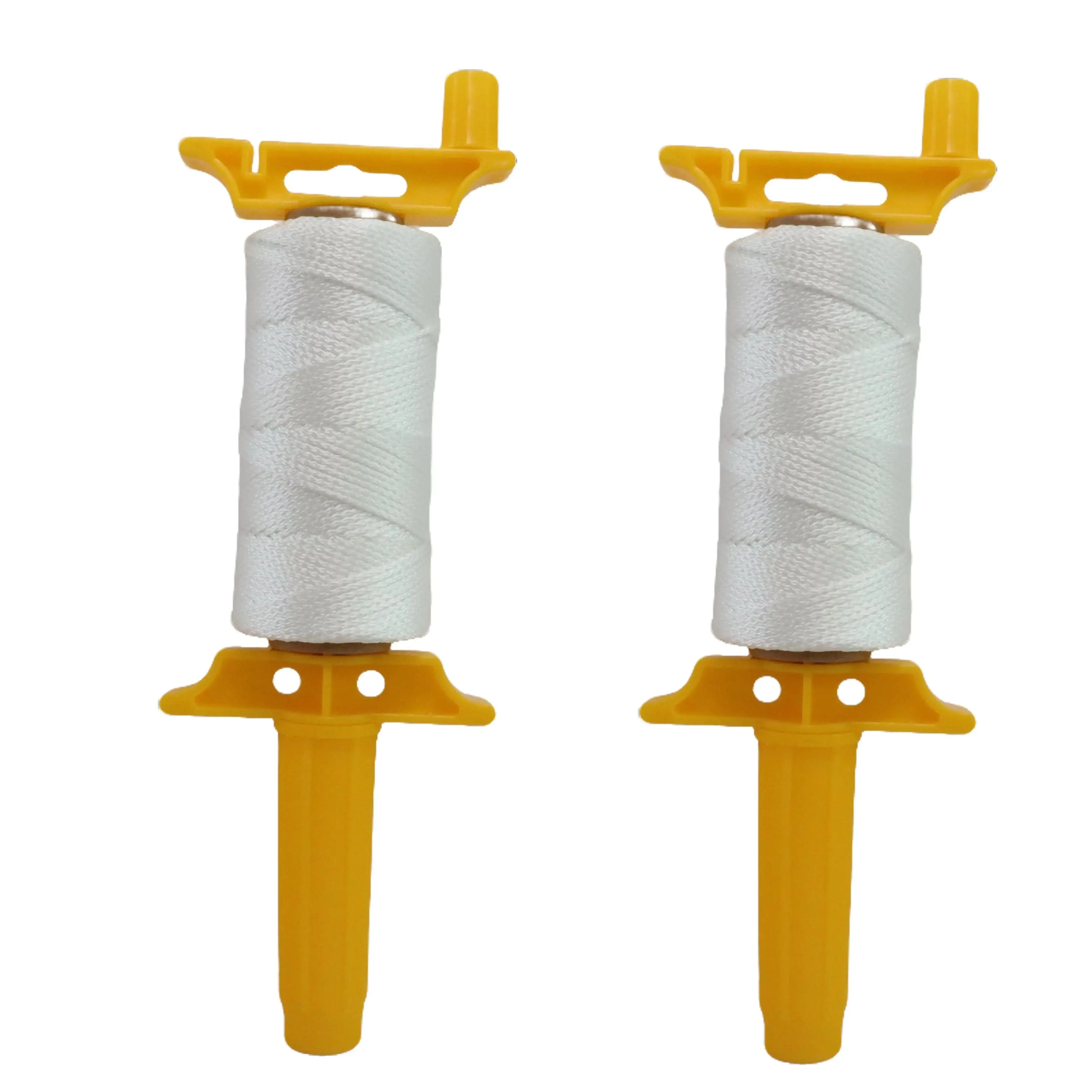 2pcs 18# 250ft High-Strength Nylon Mason Lines Twine String with Handle, Weather-Resistant for Gardening, Masonry Tools (White, Fluorescent Pink, Fluorescent Yellow)
