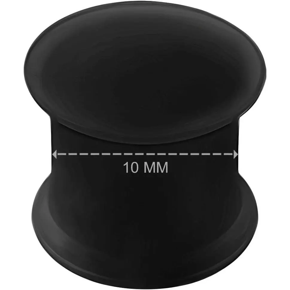 BanaVega 2PCS Silicone Black 00g 10mm Double Flared Saddle Earring Stretcher Ear Gauge Plug Earring Lobe Piercing Jewelry 2668