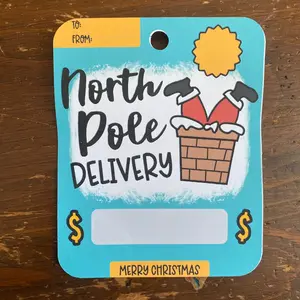 North Pope Delivery- Christmas Money Card | Stocking Stuffer | Gift Card Holder | Cash Card