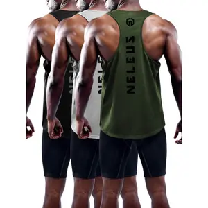 Men's 3 Pack Dry Fit Y-Back Muscle Tank Workout Gym Shirt