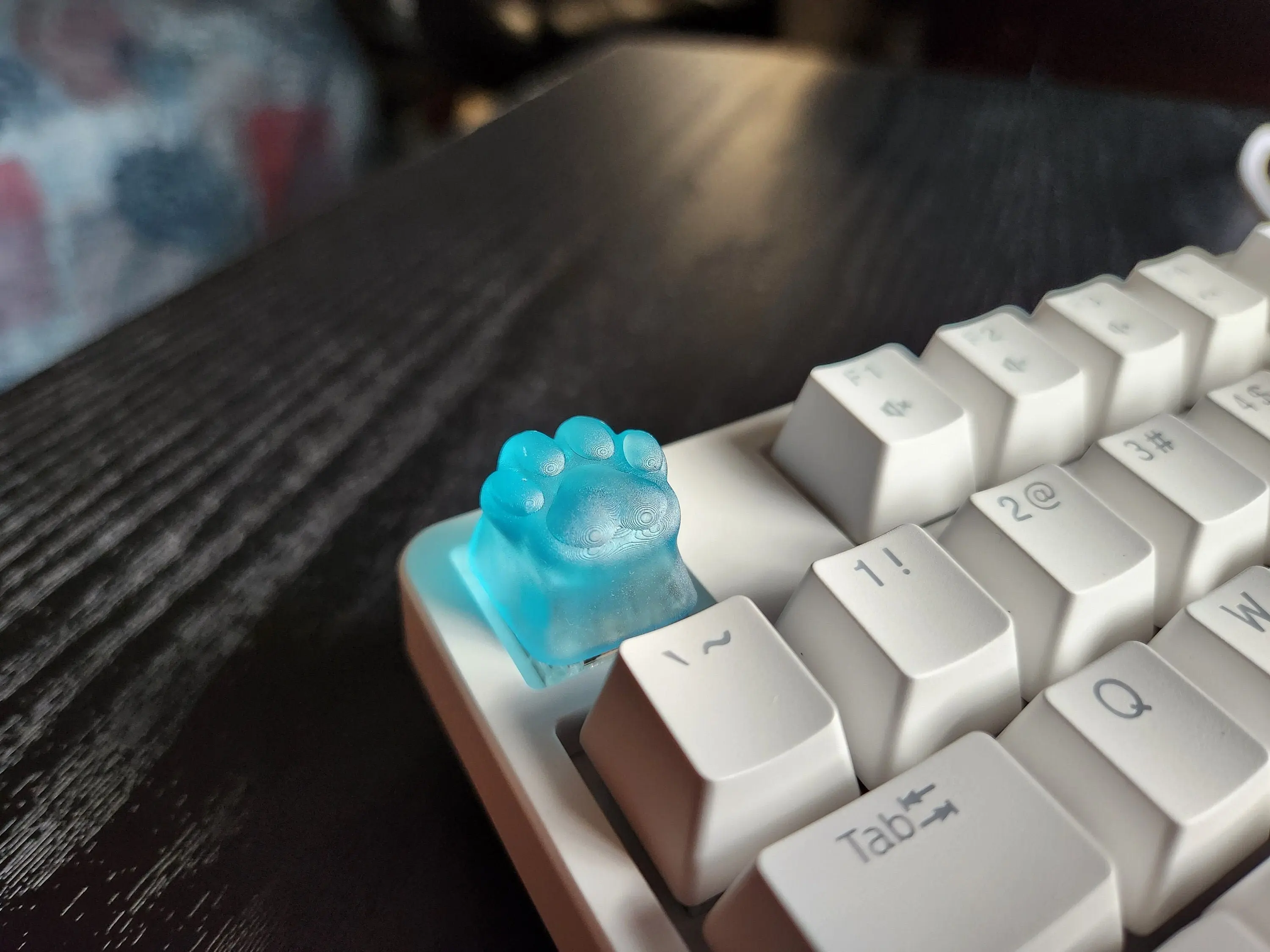 Clear Cat Paw Keycap