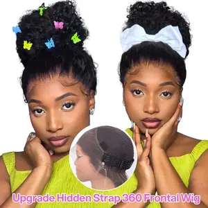 Cynosure 220 Density Water Wave 360 Lace Front Wig Human Hair Pre Plucked Pre Bleached Hidden Strap 360 HD Lace Frontal Wig Affordable Human Hair Wigs For Women