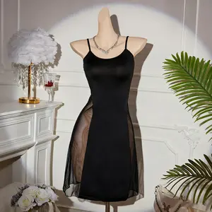 Women's Sexy Nightie, Semi-sheer on side elegant pajamas lougewear,Elastic Fabric perfect for most type of body